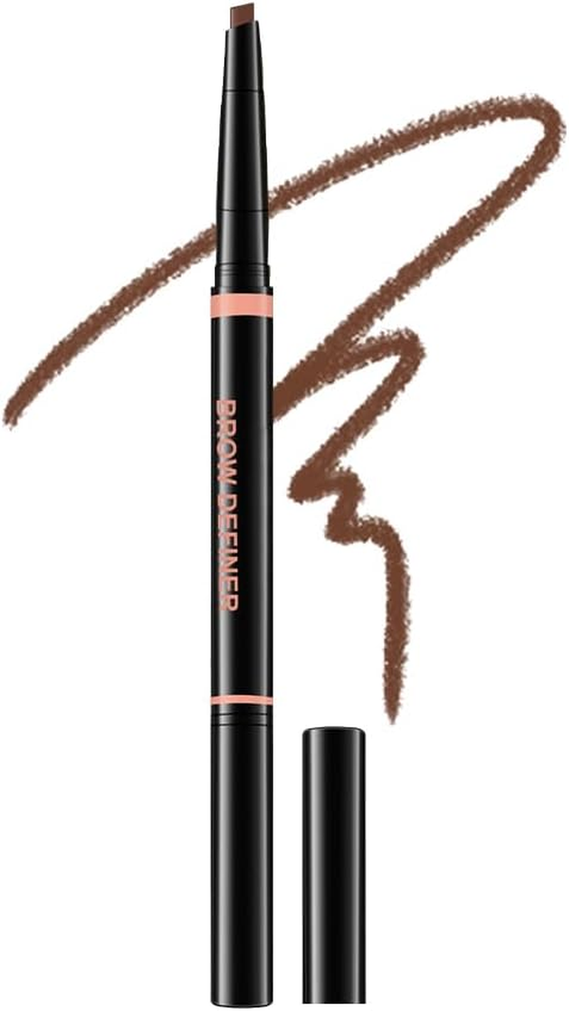 Precision Eyebrow Pencil - Ultra-Thin Micro Tip Waterproof Brow Definer | Dual-Ended Mechanical Pencil with Spoolie Brush | Natural Hair-Like Strokes (02# Brown) image number 3