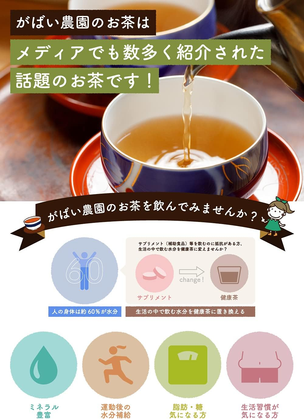 Gabai Nouen Japanese Handmade Dokudami Tea 3Gm X 40 Packets Tea Packets, Caffeine Free, Health Tea Additive Free Made in Japan image number 1
