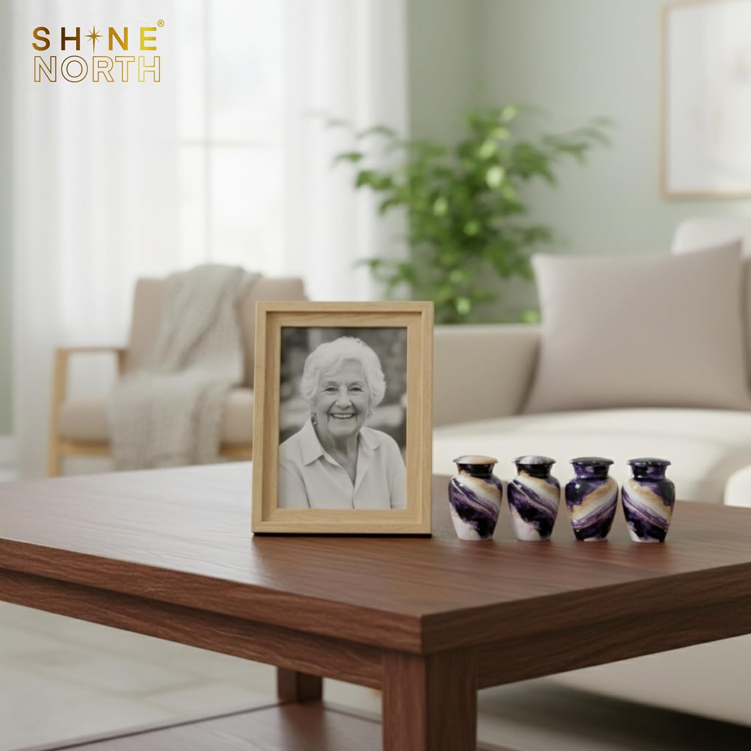 Dream River &ndash; Set of 4 Small Keepsake Cremation Urns for Human Ashes &ndash; Mini Funeral Urns for Ashes &ndash; Navy Blue image number 2