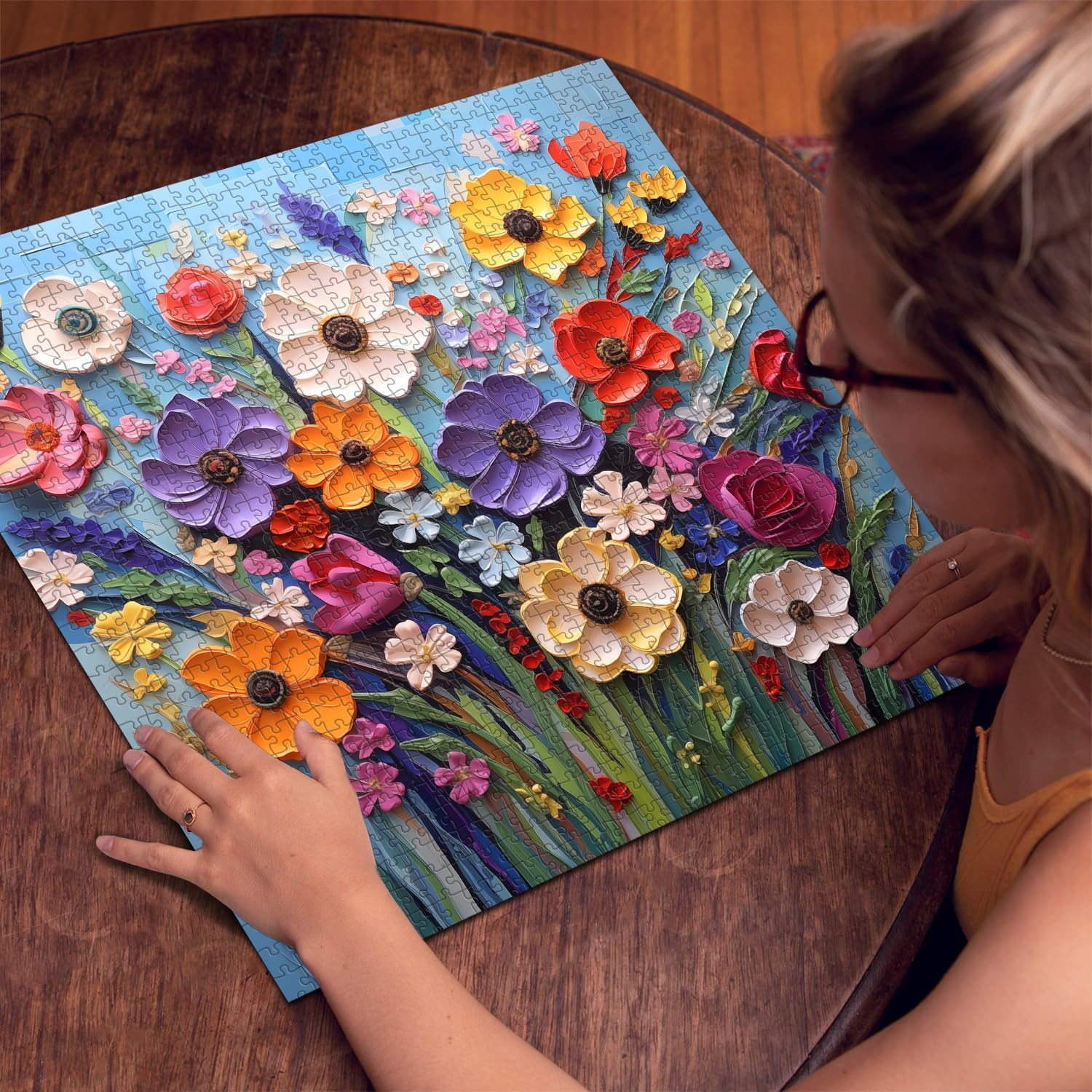 Colorful Flowers Puzzles for Adults 1000 Pieces image number 3