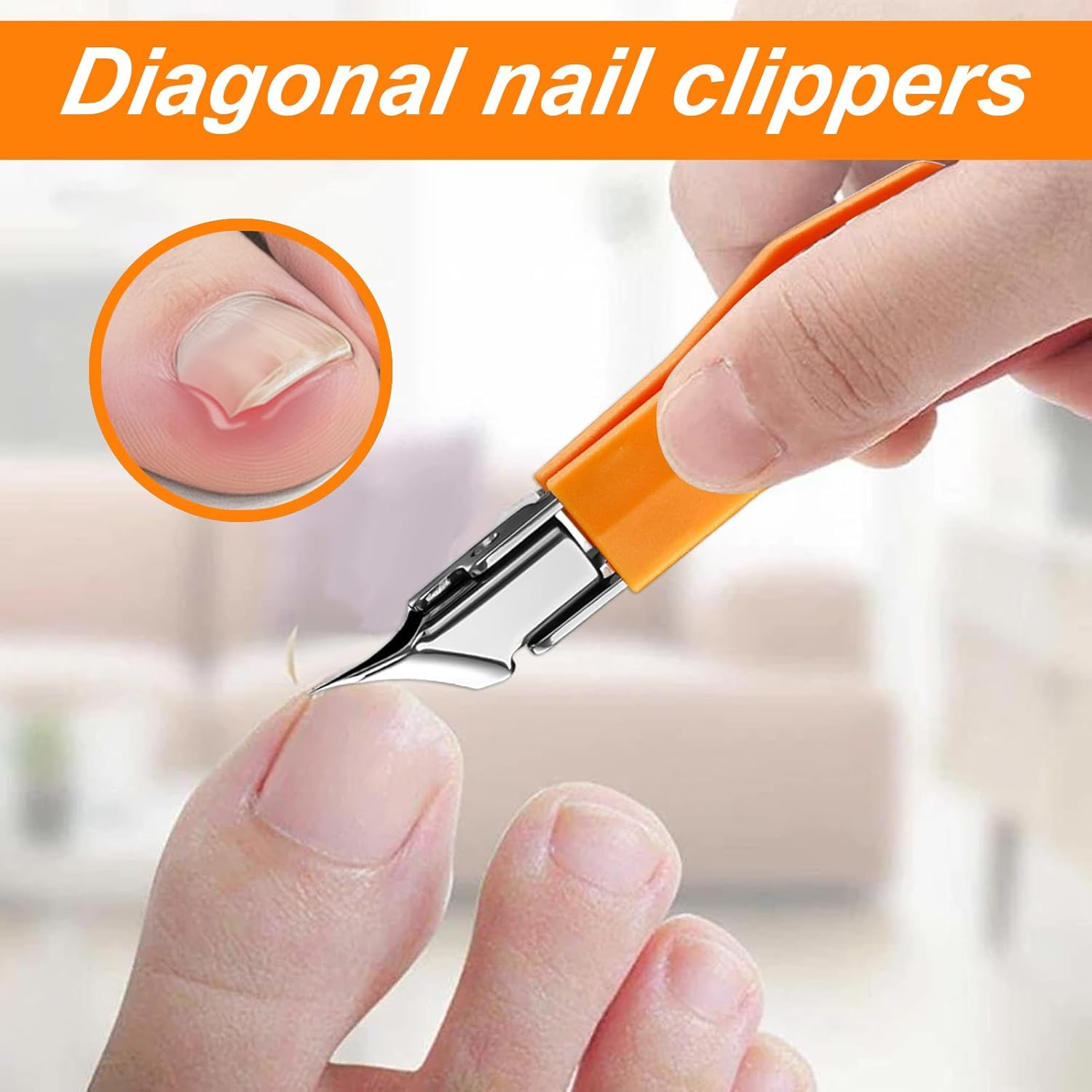 Slant Edge Nail Clippers - Ingrown Toenails Trimmer,Precision Nail Clippers with Anti-Slip Grip for Salon Manicure Pedicure Home Travel Tool Women Seniors Kids image number 2
