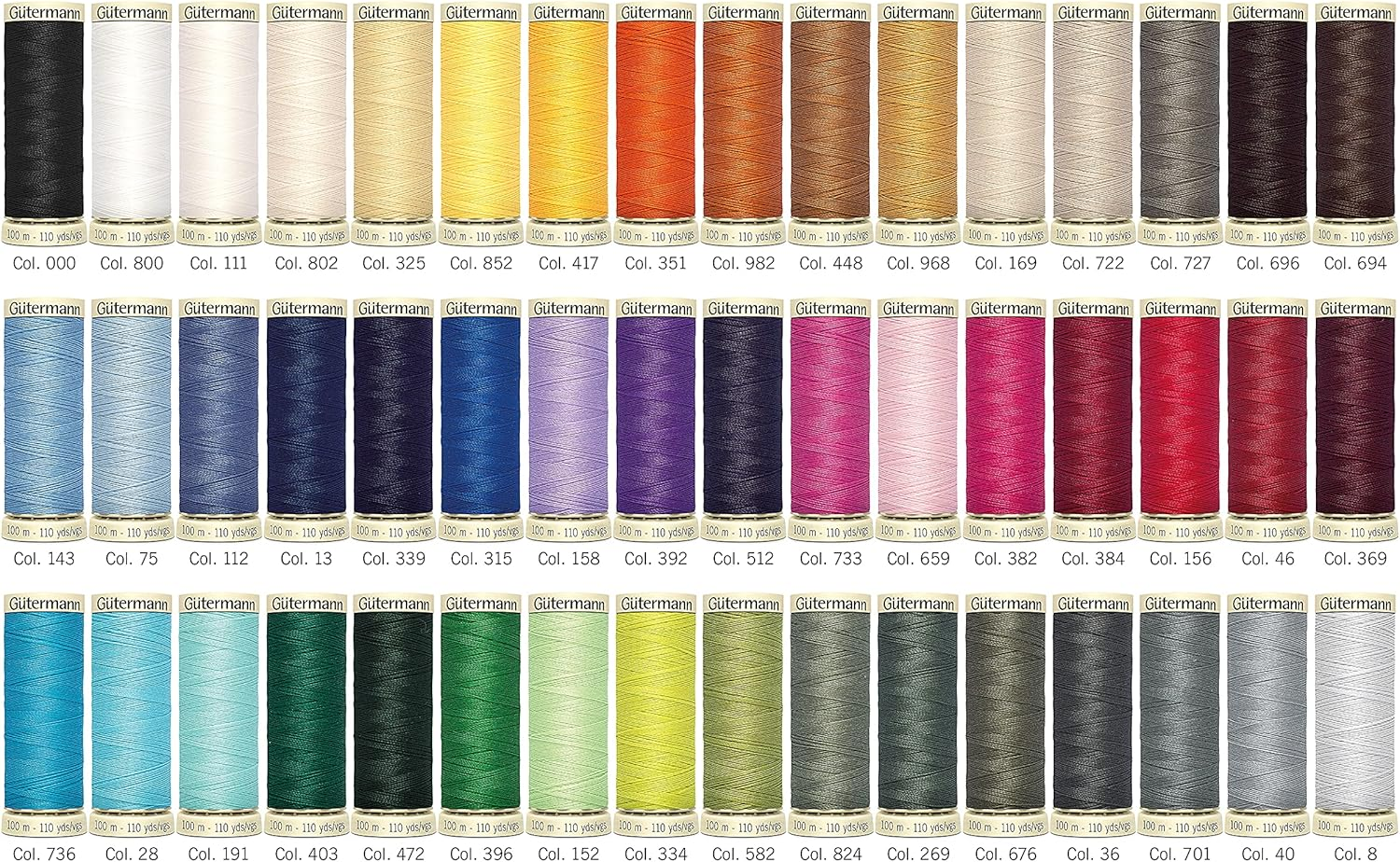 Gutermann Vintage Tin Thread Set 100M Basic Colours X 48 Reels, Multicoloured, One Size image number 4