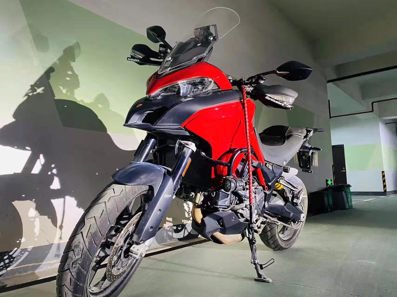 Biker Whip 42" Motorcycle Get Back Whip, Handlebar Accessories for Motorbike, Genuine Leather Whips for Motorcycles image number 2