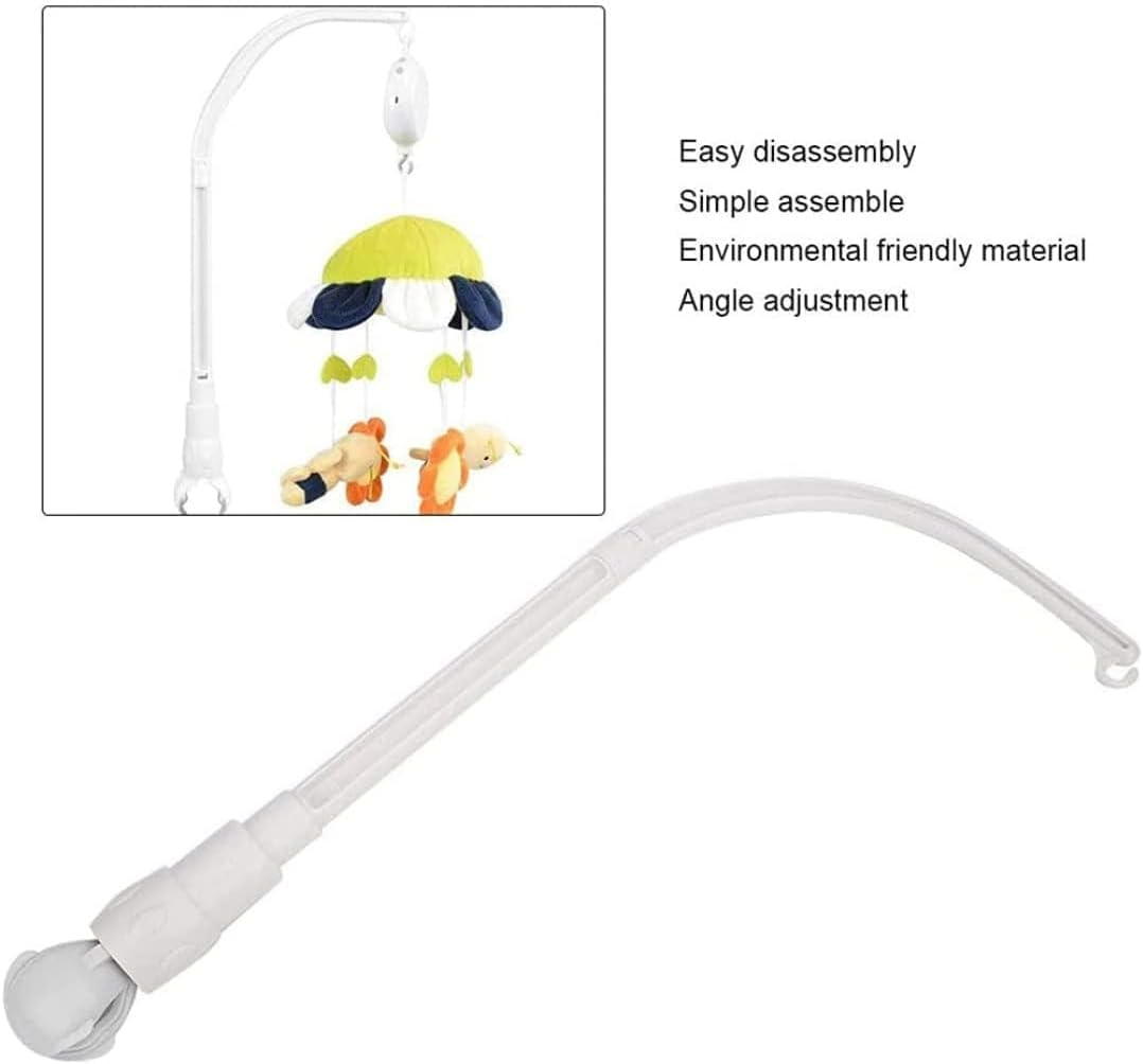 Baby Bed Mobile, Hanging Mobile with Adjustable Holder, Crib Mount, Rotatable, Light Up, White, Infants and Toddlers image number 5