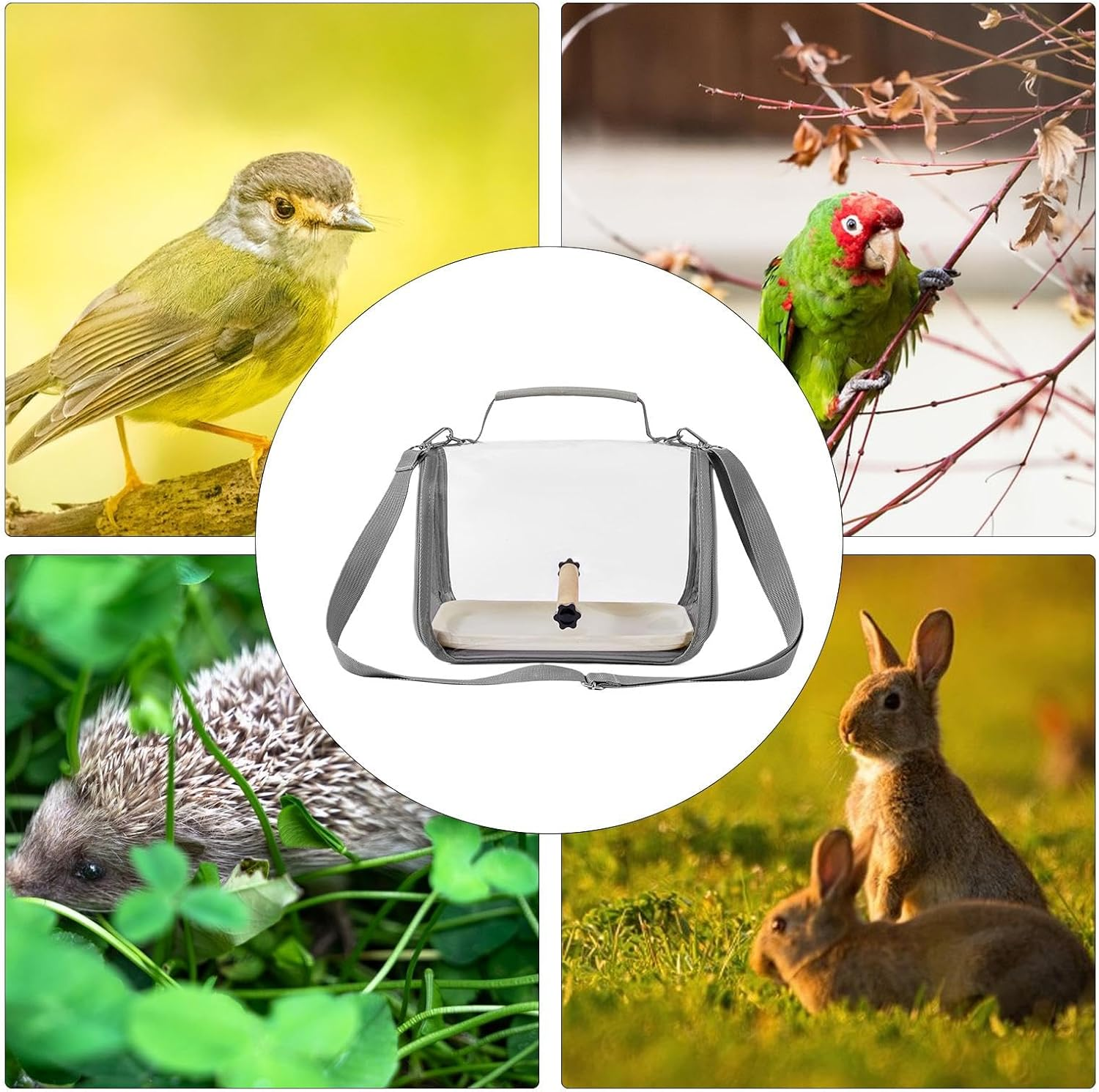 Kuehssn Bird Carrier Travel Cage | Breathable Clear Cockatiel Cage,Parakeet Transport Carrier with Perch Small Animal Transport Bag for Lovebirds image number 6