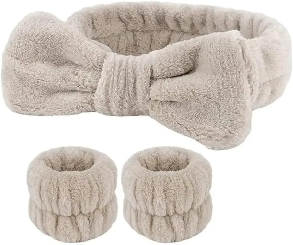 Microfiber Hair Bands and Wrist Bands for Washing Face Set