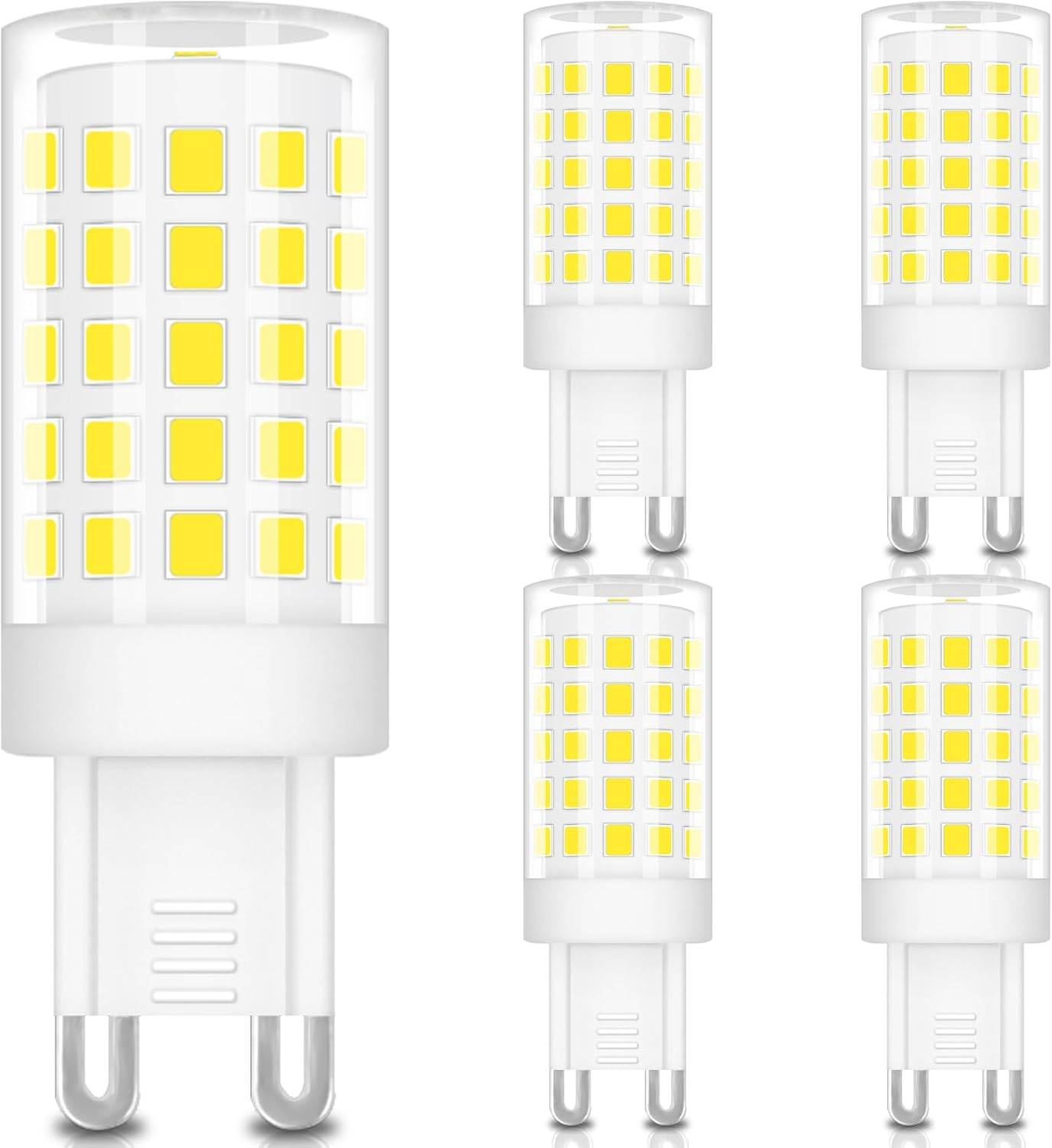 TRIJZHOU G9 3 W LED Bulbs Equivalent to 30 W-35 W Halogen Bulb, 430 Lumen, AC 220-240 V, Not Dimmable 6000 K Cool White, No Flicker, Energy Saving Small Bulb for Faretti Plafoniere, Pack of 5