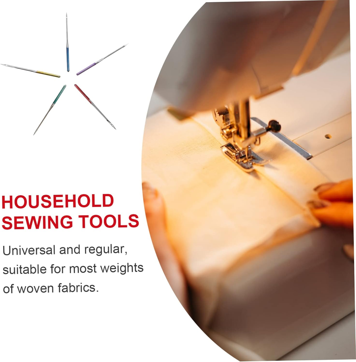 Ciieeo Sewing Machine Needles Set of 50 Versatile Stretch Fabric Anti-Jump Needles for Professional Sewing image number 1