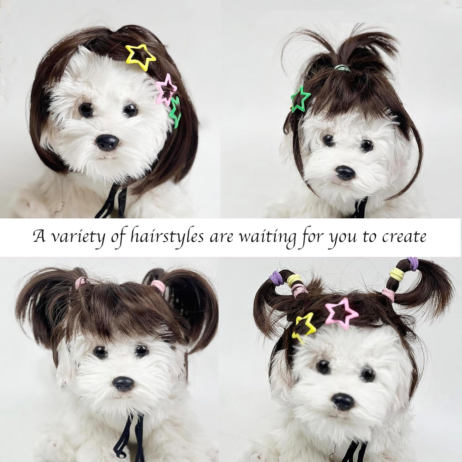 Funny Pet Wig &ndash; DIY Haircut & Adjustable Fit &ndash; Cat & Dog Costume for Halloween, Party, Photo Shoots &ndash; 3D Natural Look &ndash; Fits 5Kg-50Kg Pets image number 3