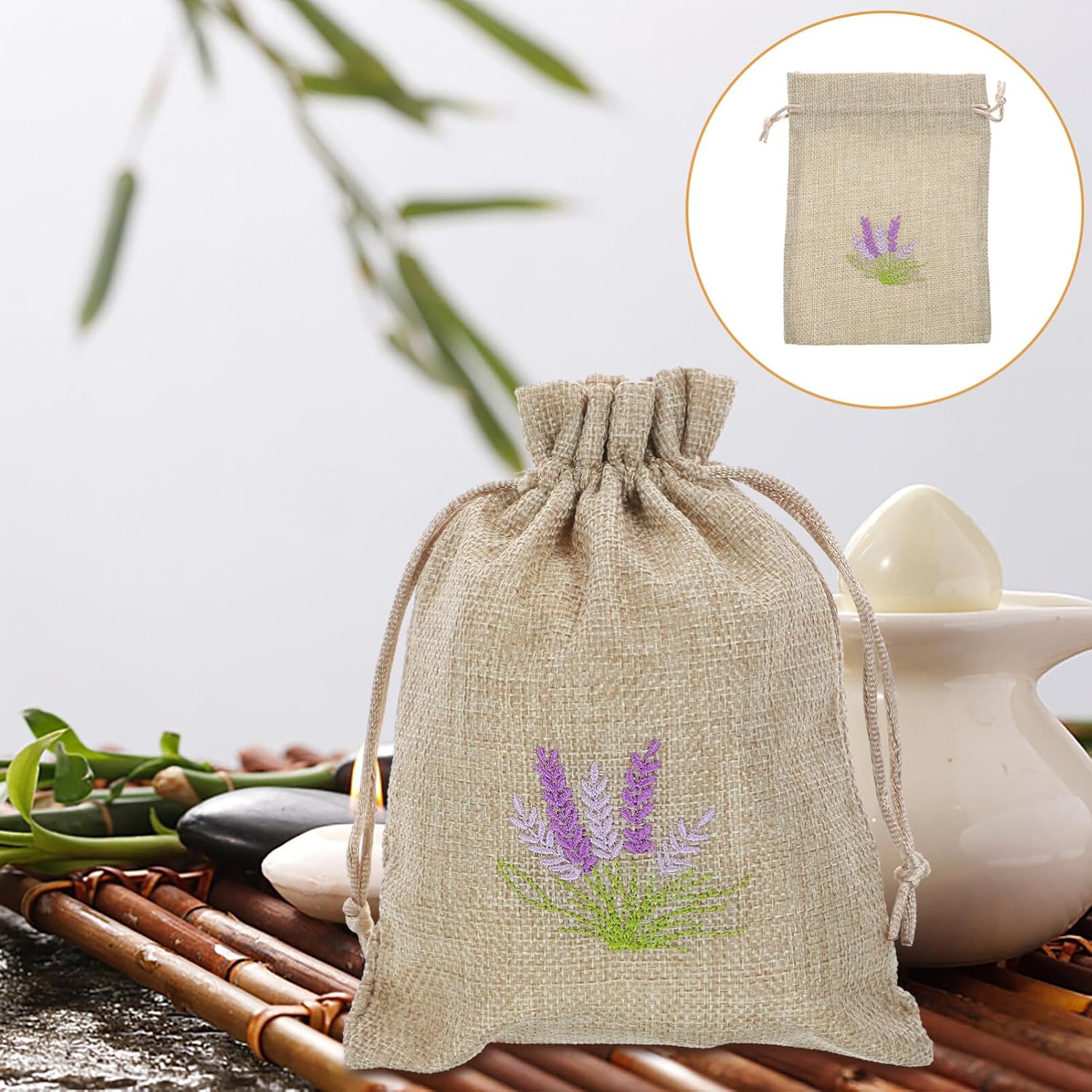 Luxshiny 10Pcs Lavender Sachet Bags Drawstring Empty Fragrance Pouches Multi-Functional Candy Packaging for Party Favors and Home Decor