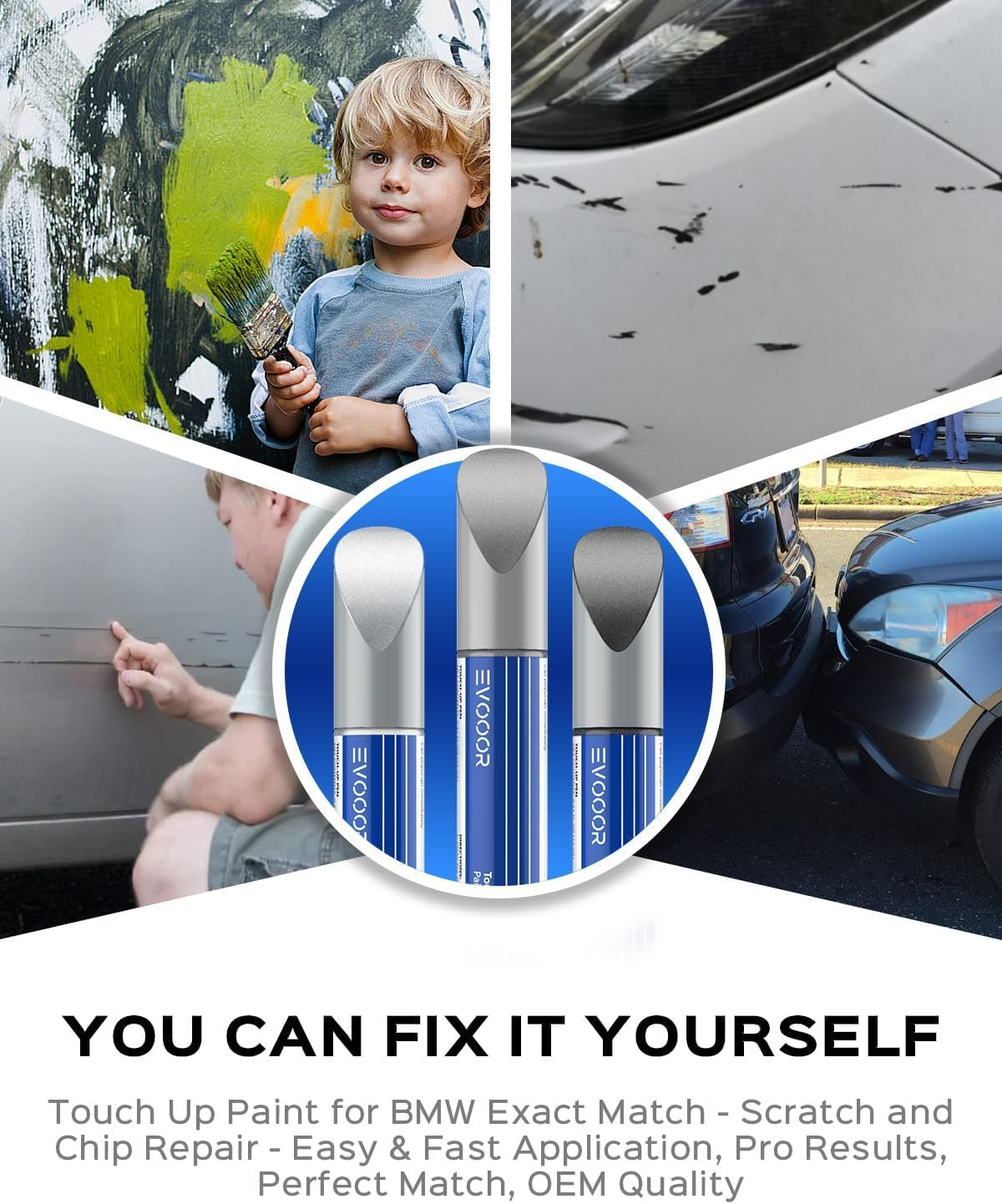 (WA2/WA8/WAF) Aurora White Touch up Paint Compatible with BYD Exact Match&ndash;Chips and Nicks Touch Up image number 1