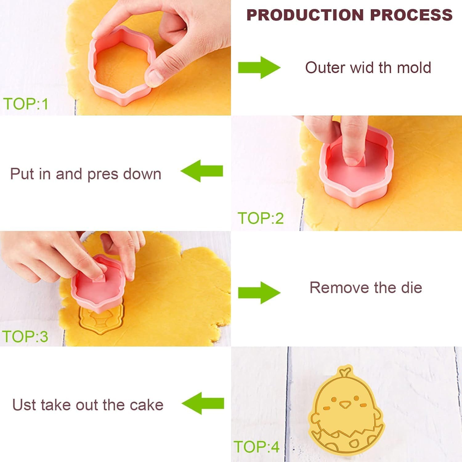 Easter Cookie Cutters Set, 6 Pcs Cookie Cutter with Plunger Stamps, 3D Cookie Stamps for Easter Biscuit Snacks Cheese Baking image number 6