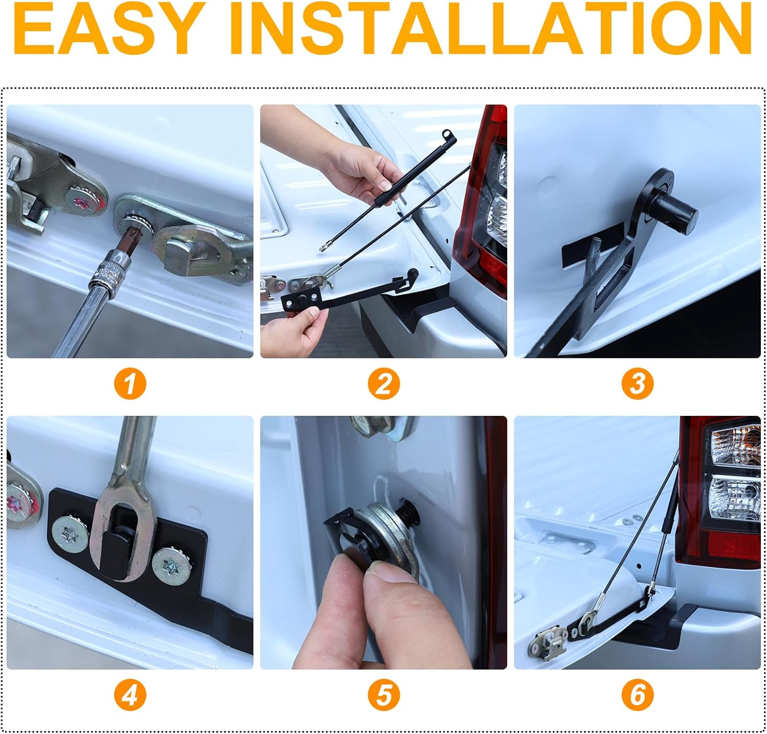 Yinaniutos Truck Tailgate Lift Assist Kit Compatible with Mitsubishi Triton 2015-2022 Accessories, Tailgate Lift Support Gas Spring Prop Rod, Carbon Steel