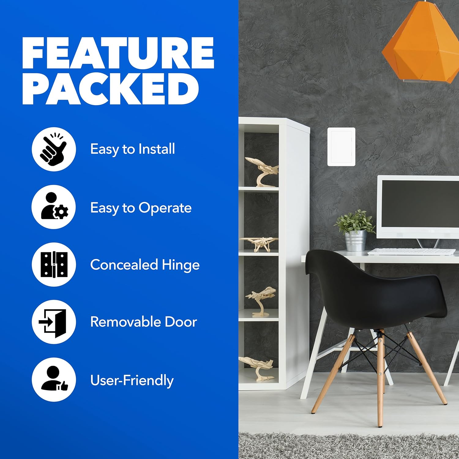 4X6 Access Panel for Drywall- Plumbing Access Panel Ceiling Access Panel Drywall Panel Attic Access Door for Wall, Ceiling, Made from Impact-Resistant Plastic (4"X6") image number 3