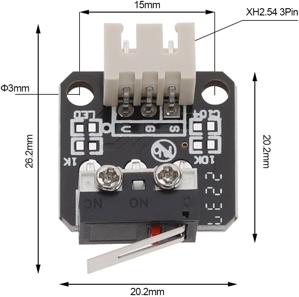 SING F LTD 5PCS Limit Switch 3 Pin Compatible with Ender-3 / Ender-3 S/Ender-3 Pro/Ender-3 V2 / Ender-3 Max/Cr-10 / CR-10 V3 / CR-10 S4 3D Printers image number 4
