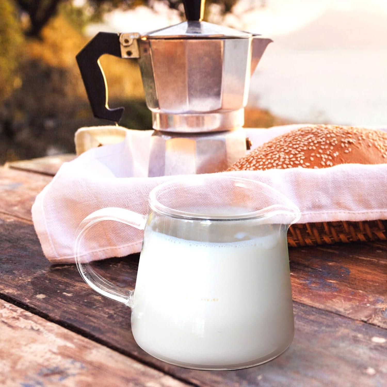 TINEASUR Glass Coffee Milk Cups 120Ml Small Glassware for Home Kitchen Dining 2Pcs Portable Beverage Cups Suitable for Coffee, Juice, Milk Tea image number 4