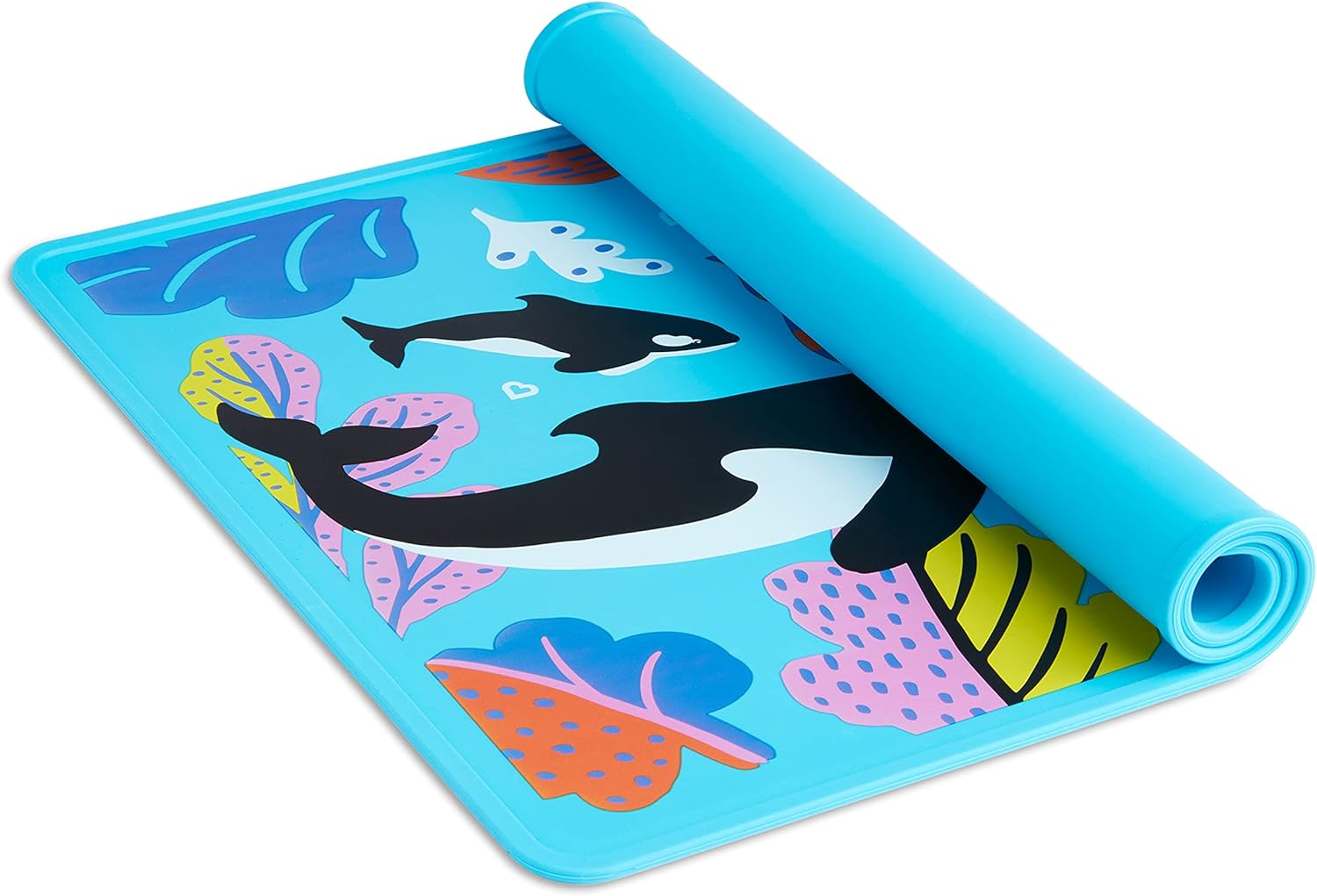 Munchkin Wildlove Reversible Silicone Placemat for Kids, 1Pk, Orca image number 6