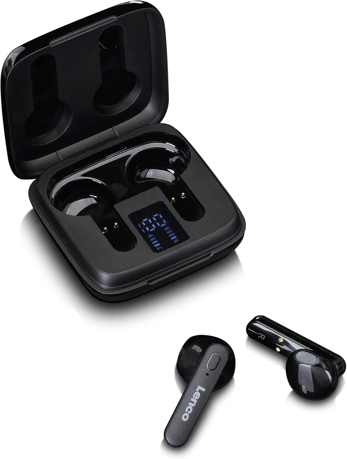 Lenco EPB-430BK True Wireless In-Ear Headphones with Bluetooth, Wireless Ear Buds, Wireless Charging, USB-C Charging, Charging Case with Display, Black image number 4
