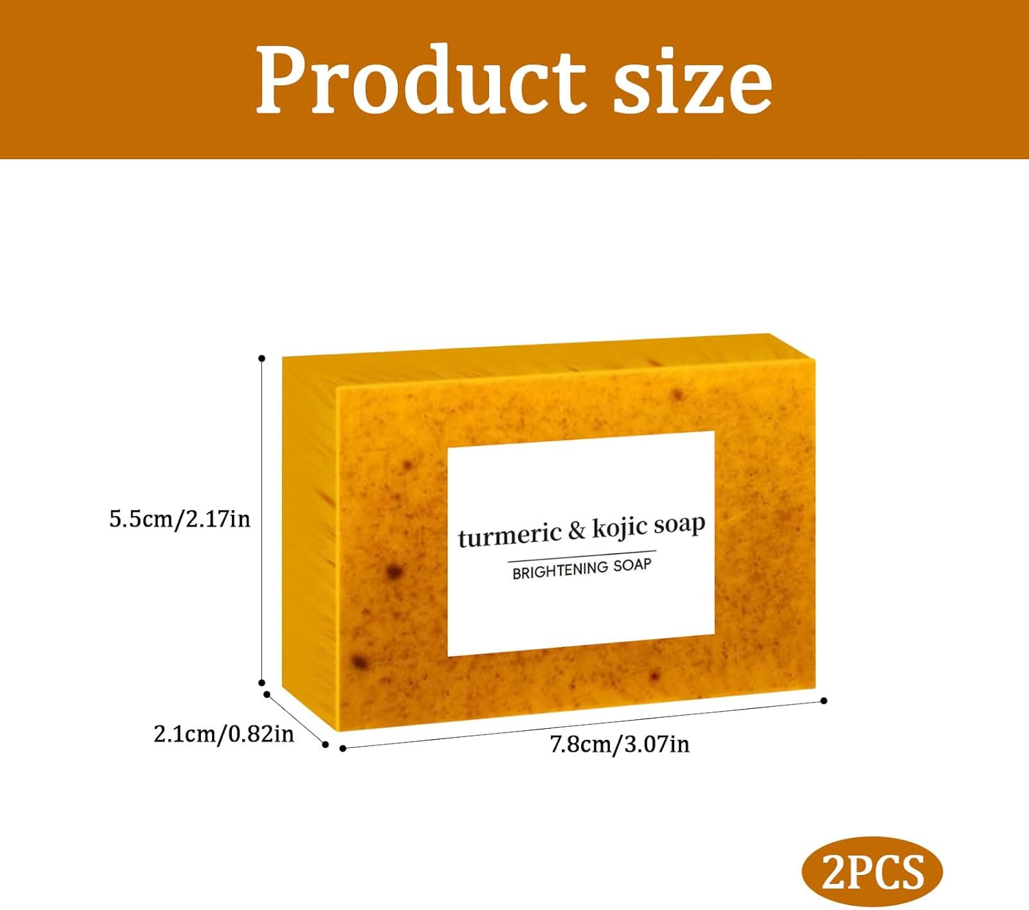 2Pcs Lemon Turmeric and Kojic Acid Soap Bar, 100G, Turmeric Soap Bath Cleansing Soap, Natural Ingredients Containing Lemon and Vitamin E, Brightening and Restoring Skin Vitality image number 2