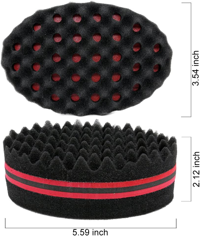 BEWAVE Big Holes Barber Hair Brush Sponge Dreads Locking Twist Afro Curl Coil Wave Hair Care Tool, 2 Pcs image number 4