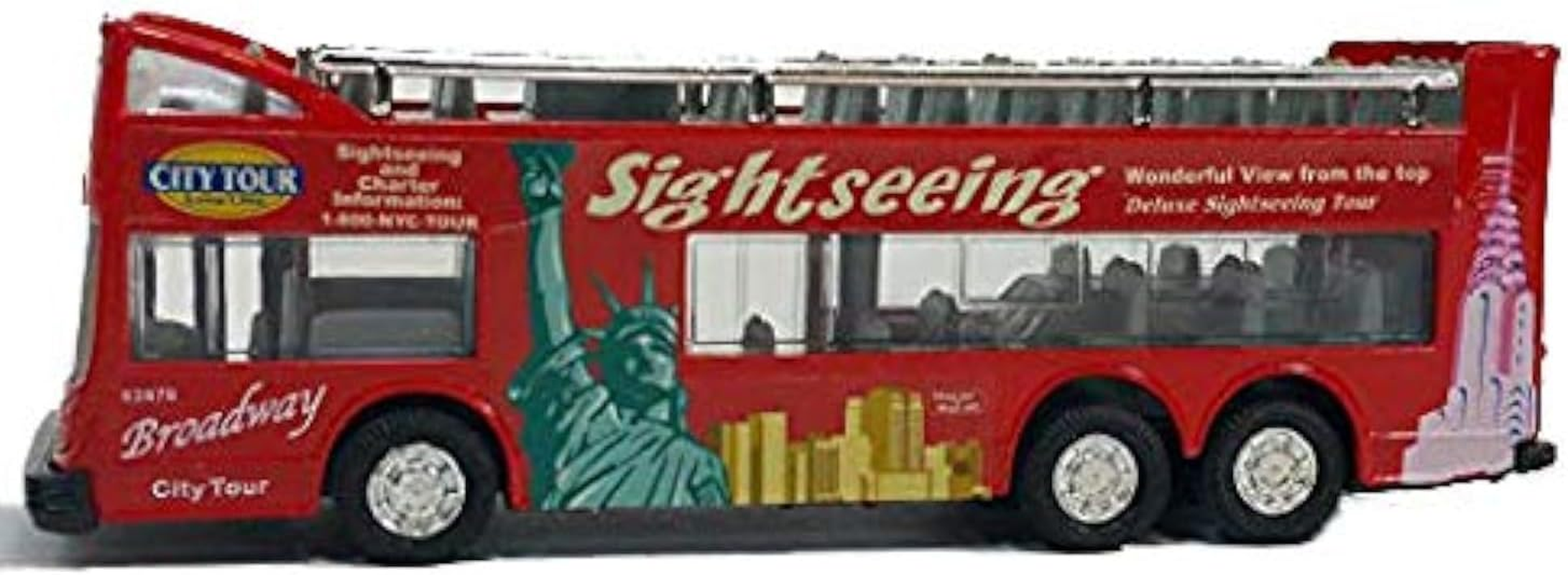Kins-Mart New York City NYC Double Decker Sightseeing Broadway City Tour 6 Inch Diecast Tour Bus image number 1