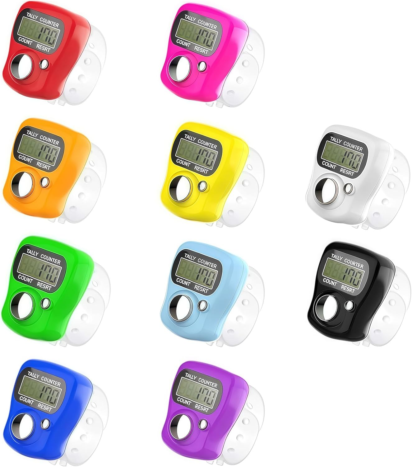 AEEGO Electronic Finger Counter 10 Pack, Mini LCD Digital Display Counter 5 Digit Counting Clickers for Knitting, Crochet, Coaching, Lap, Golf, Handheld Clicker Counting image number 1