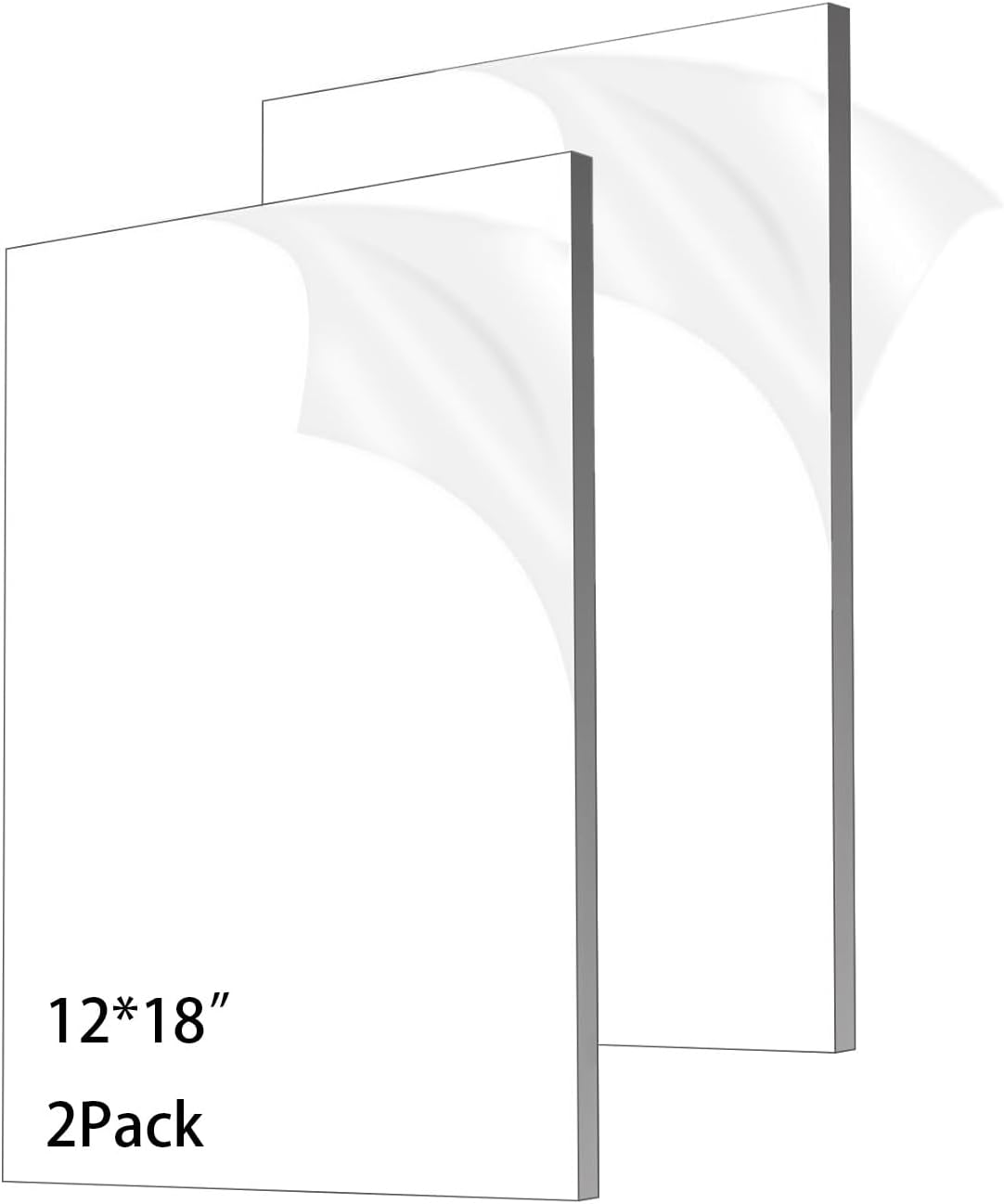 (2 Pack) 1/8"(3Mm) Thick Clear Acrylic Sheet - 12" X 18" Pre-Cut Plexiglass Sheets for Signs, Display Cases, Sneeze Guard and More - Cut with Engraver, Power Saw or Hand Tools image number 2
