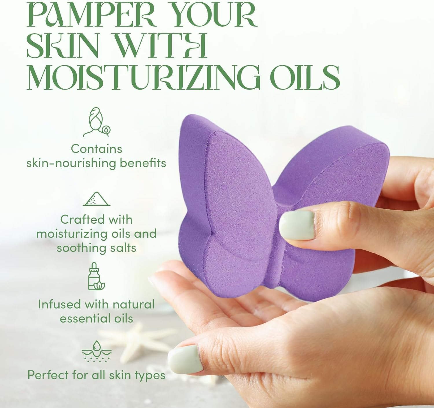 Pursonic Aromapathy Bath Bombs Gift Set - 6 Pcs Essential Oils Bath Bombs for Women - Spa Fizzies Christmas Gifts for Women (Eucalyptus, Lavender, Peppermint, Watermelon, Vanilla, Grapefruit) image number 3