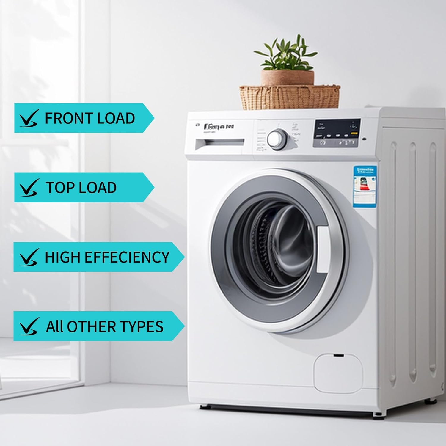 Y-Kelin Washing Machine Cleaner Tablets - Deep Cleaning Tablets for HE Front Loader & Top Load Washer 24 Pack for 1 Year Supply image number 1