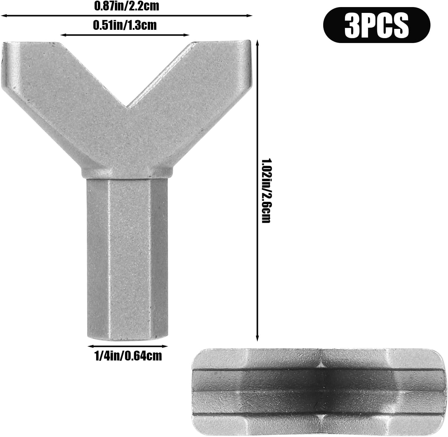3 Pcs Hook Driver Y Shape, Carbon Steel Wing Nut Driver Practical Slotted Wing Nut Drill Y-Head Hook Driver for Wall and Ceiling Hook Screw Installation