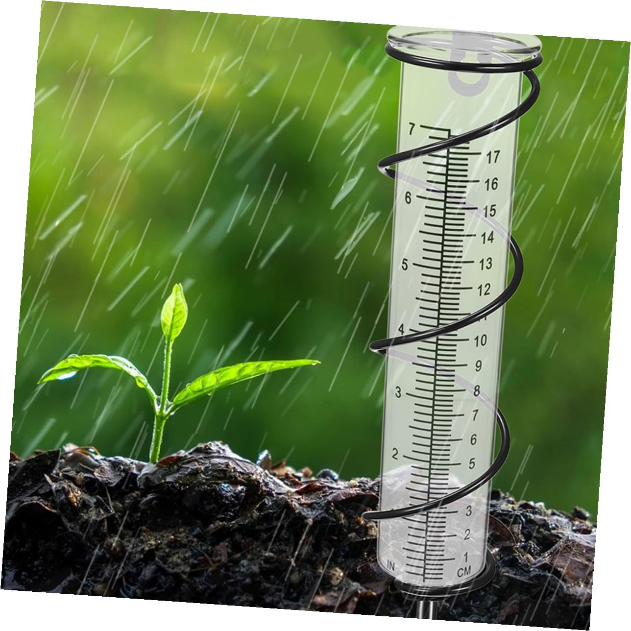 NOLITOY 2Pcs Plastic Rain Gauge Tubes with Clear Graduations Outdoor Replacement for Garden Lawn Portable Accurate Rainfall Measurement Tool image number 6