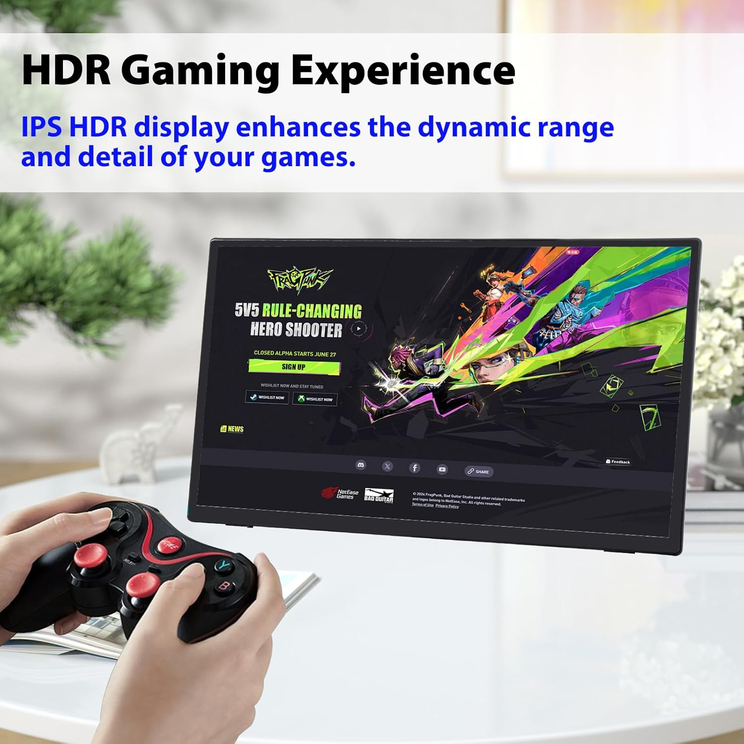 Geeekpi 18.5 Inch Portable Monitor 1920X1080 IPS Touchscreen 120HZ 1080P Touch Display with HDMI USB-C, Built-In Speakers, Kickstand VESA for Xbox PS4/5 Laptop Mac PC image number 3
