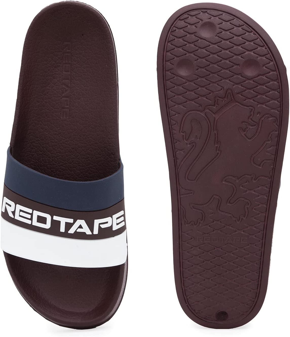Red Tape Men'S Classic Sliders - Featuring Firm Grip, Slip -Resistance, Shock Absorption & Better Traction, Model RFF0725, Maroon image number 3