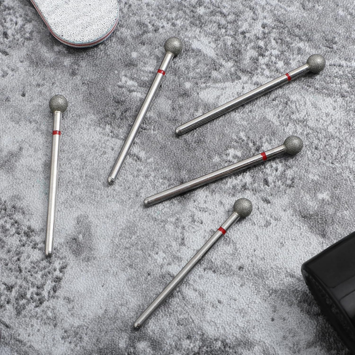 Pack of 5 Bits for Nail Cutters, round Nail Cutter Bits, Cutter Nail Attachments, Attachments, Cuticle Drill, Diamond Ball Cutter Set for Manicure Jewellery Glass Ceramic Gel Polishing Tools image number 5