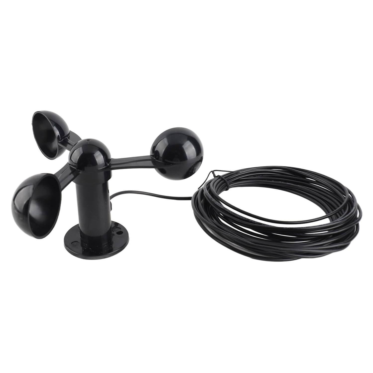 Jiawu Replacement Wind Speed Sensor for Weather Station, Anemometer Sensor Wind Speeds Cup with 8M Waterproof Cable 4Cm Mounting Hole, 3 Cups Detector for Outdoor image number 3