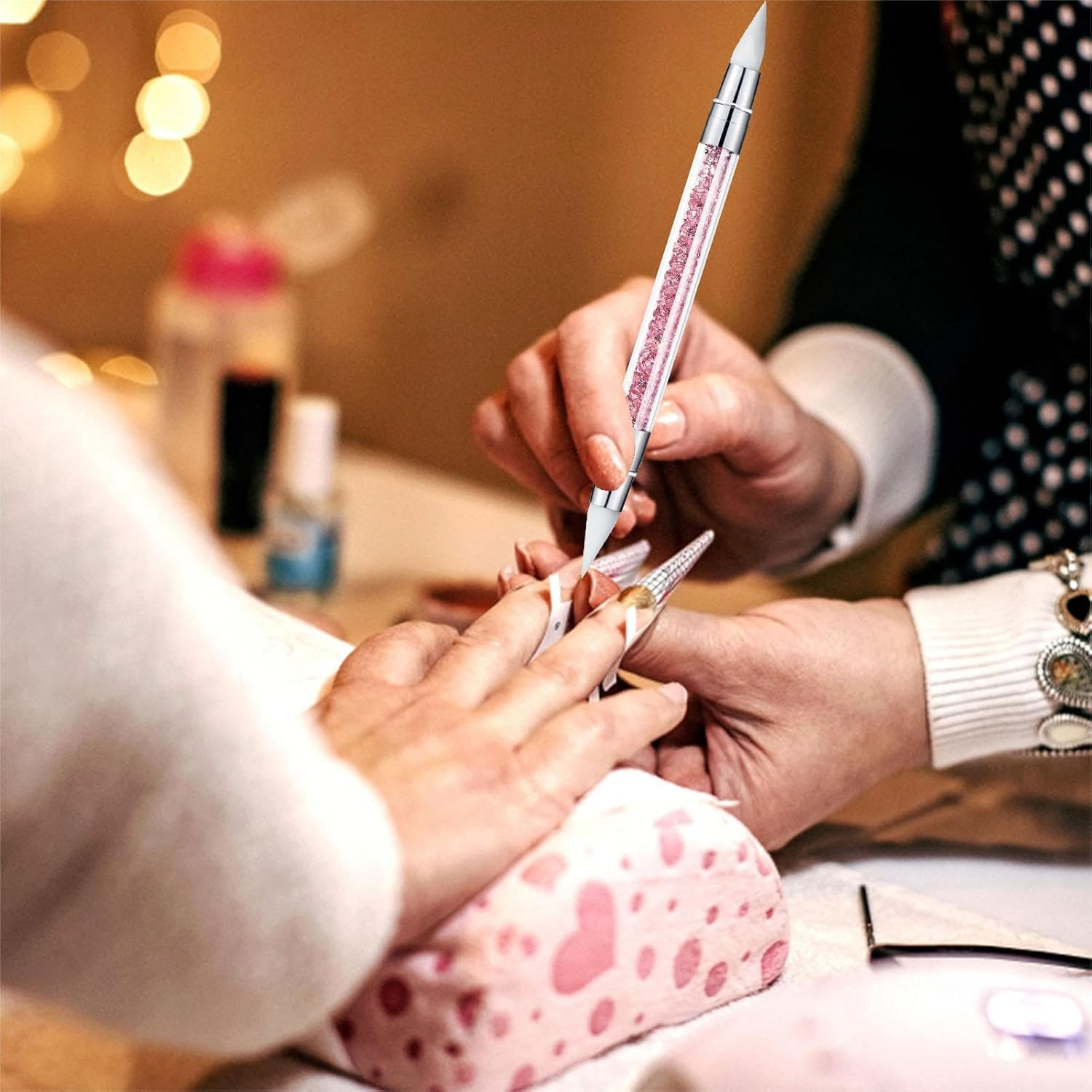 Nail Design Brushes Set, Nail Design Design Pen Painting Tools with Nail Extension Brush, 2 Ended Nail Design Dotting Tool Set Manicure Drill Drawing Nails Brush Pen for Nail Design Salon at Home - 2 image number 4