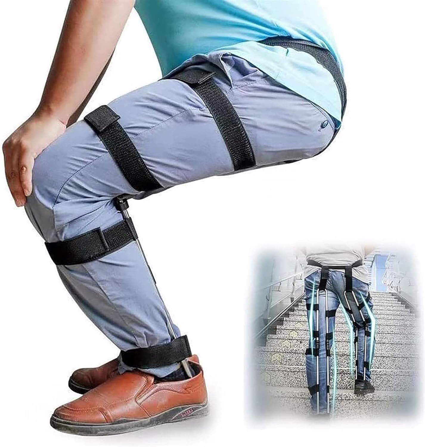 Wearable Chair Exoskeleton Levitation Seat, Invisible Chair Wearable Exoskeleton Human Wearable Seat, Anywhere Camping Folding Stool Withstands 330Lbs,L image number 1