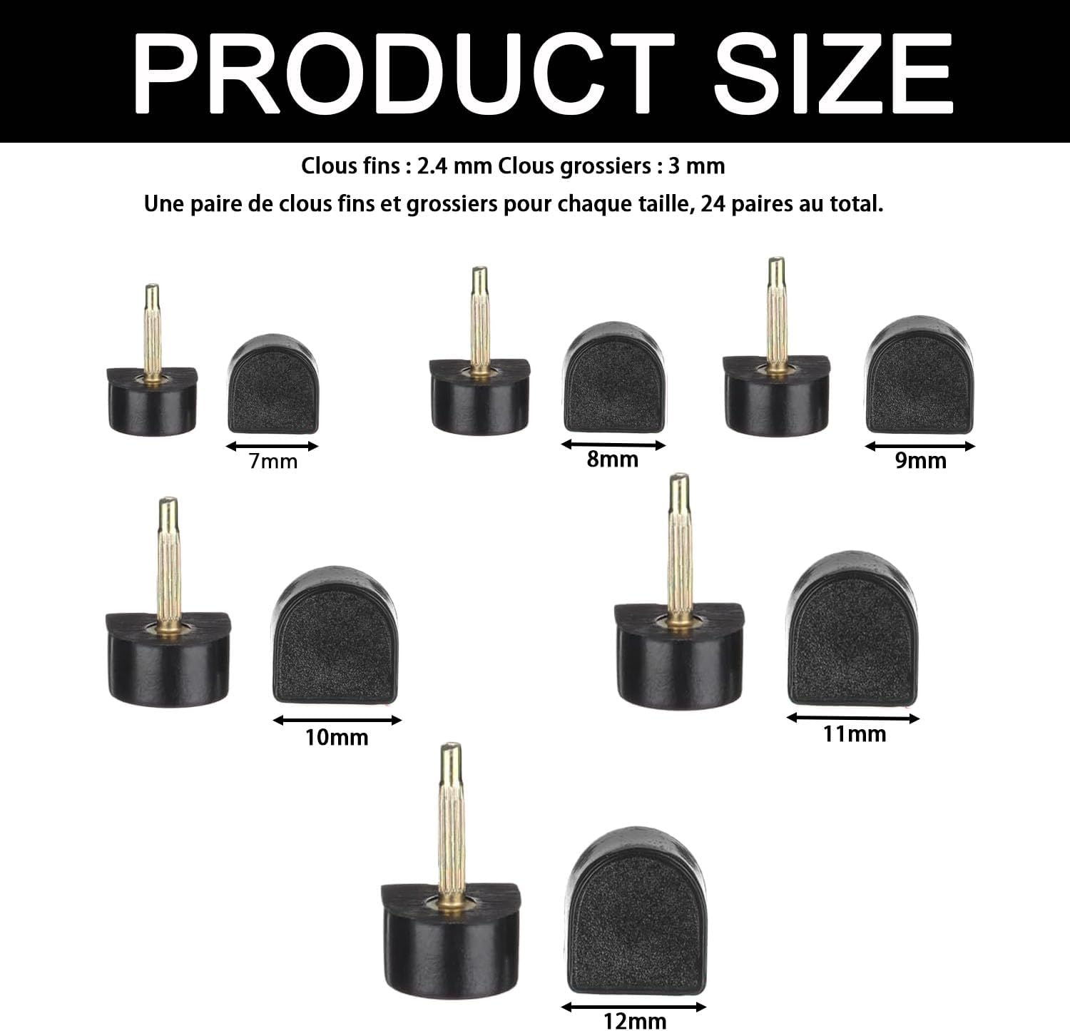 High Heel Replacement Tips - 24 Pairs Rubber Heel Stopper Repair Kit - Protection for Women Shoes Bottom Heels - All Types of High Heels image number 4