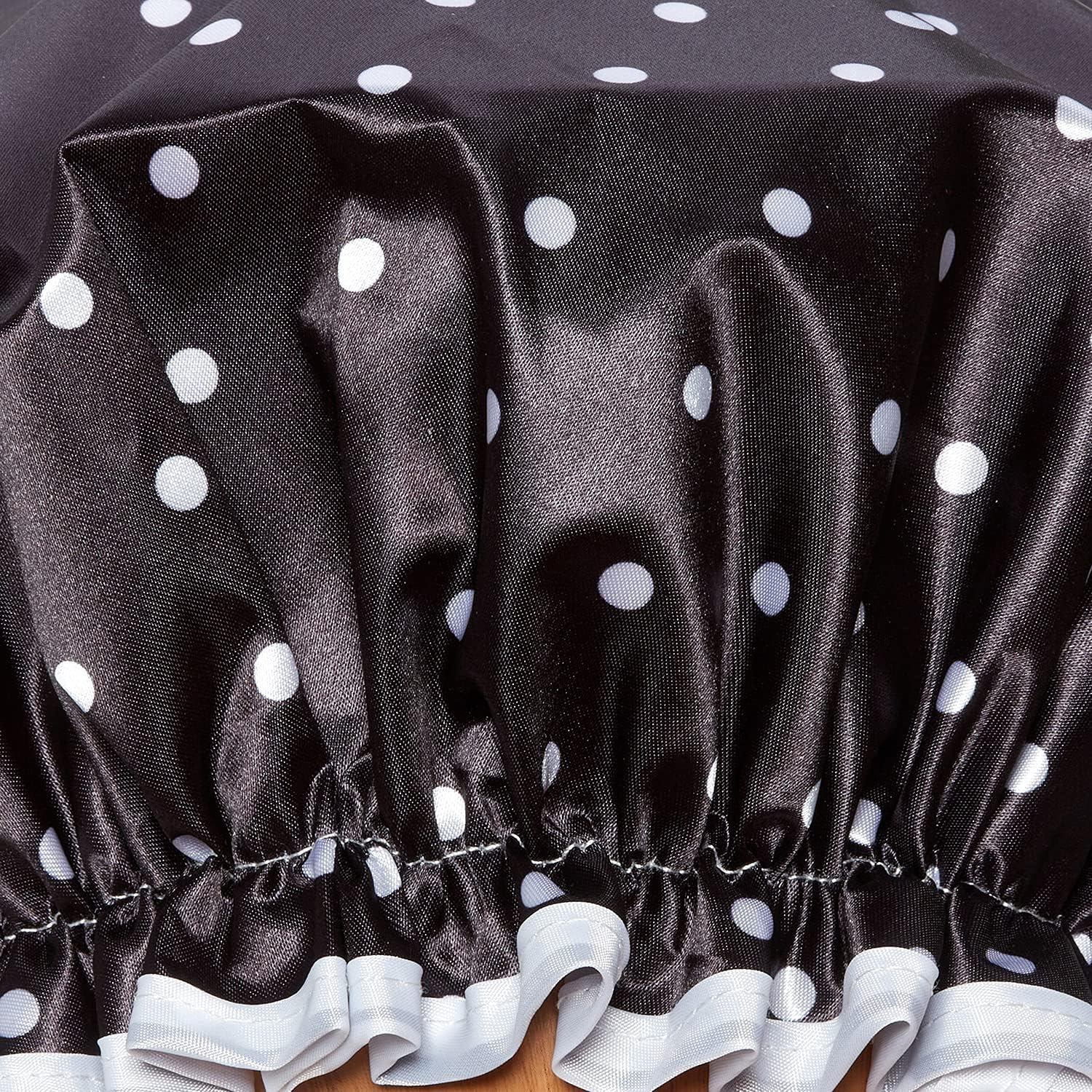 Bodylife Shower Cap Reusable Bath Cap Dual Layered Waterproof Mono Polka Dot 27Cm image number 4
