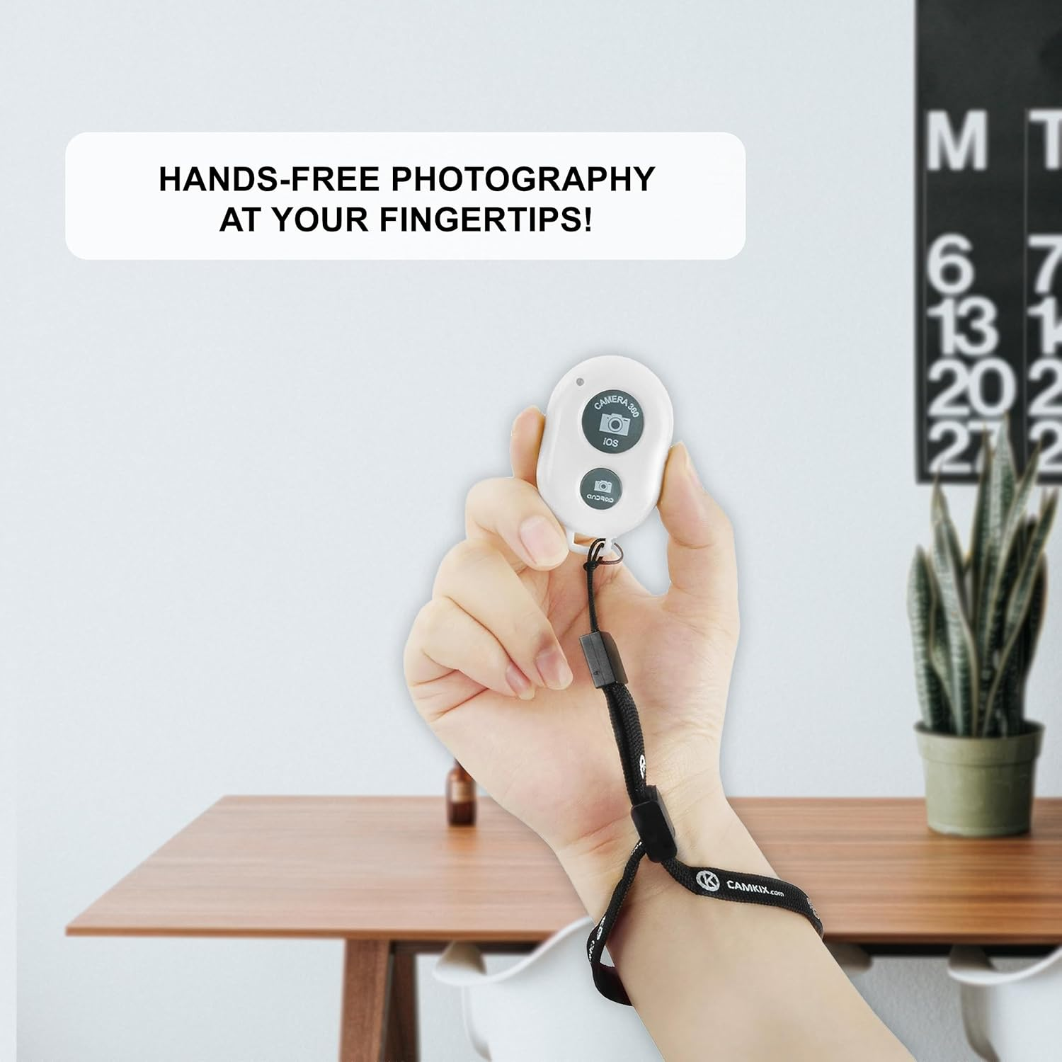 Camkix Bluetooth Camera Shutter Remote Control for Smartphones Create Amazing Photos and Selfies White