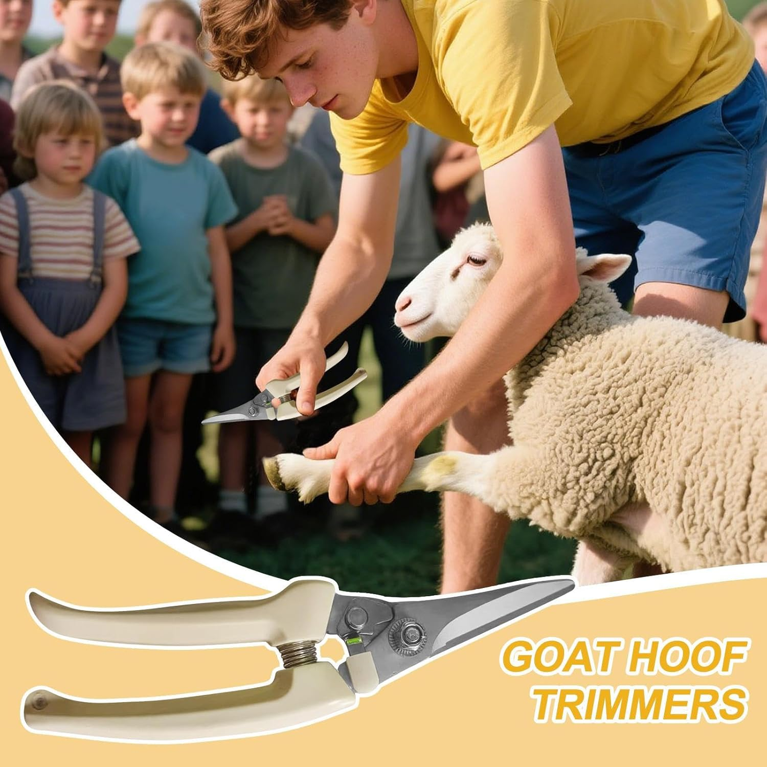 Goat Hooves Trimmer | Stainless Steel Horse Hoof Trimming Tools,Ergonomic Rustproof Shears Clippers for Livestock Trimming Pruning Ranch Farm Lamb Alpaca image number 6