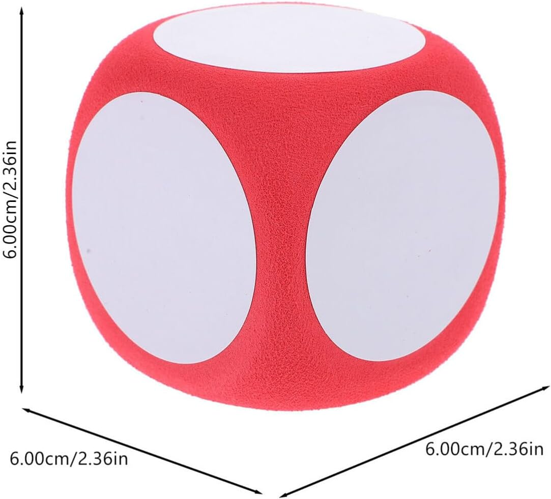 SHINEOFI 4Pcs DIY Blank Dice Classroom Writable Dice Wipe off Education Blank Dice DIY Rounded Foams Game Dice for Kids Math Teaching Accessories image number 5