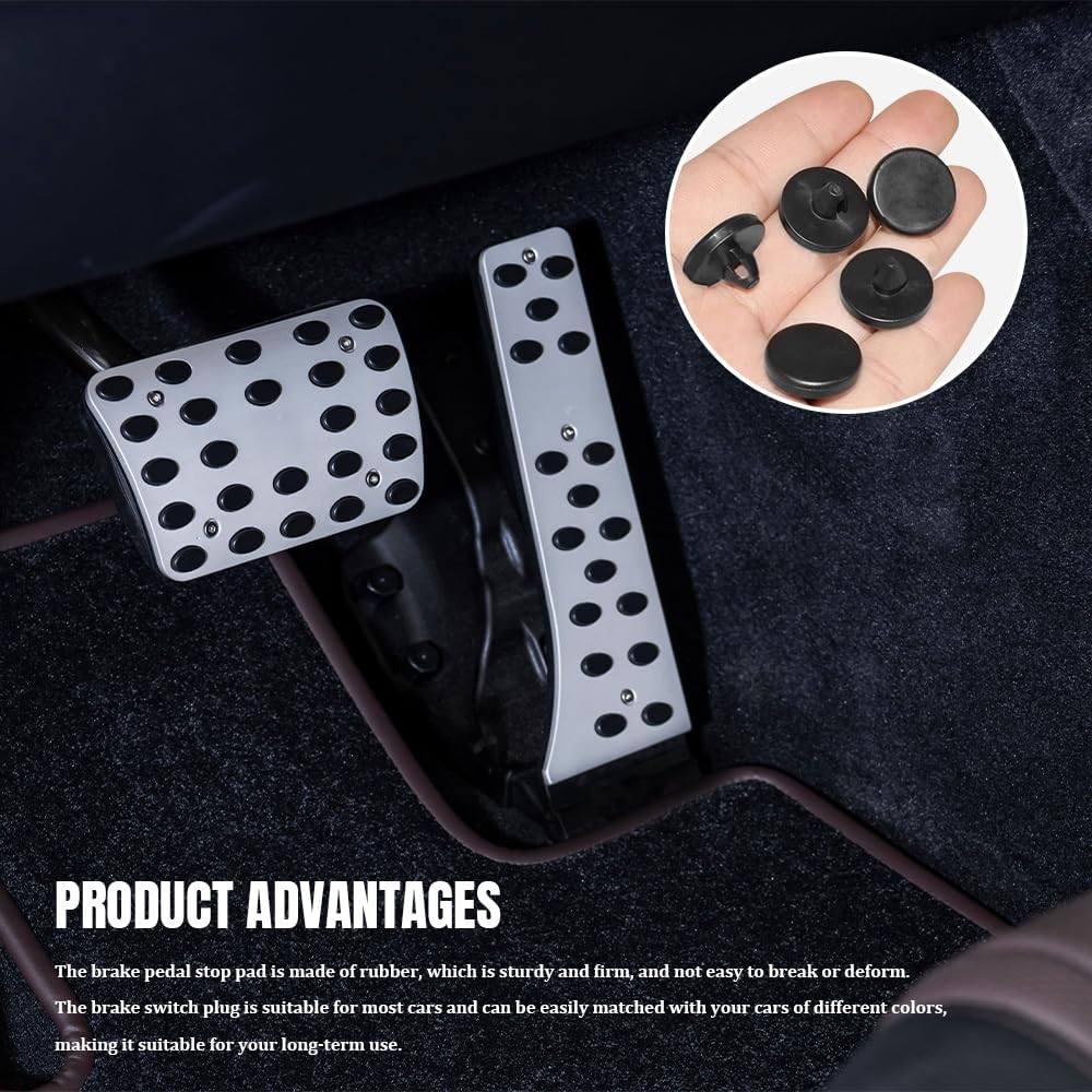 4PCS Brake Switch Stopper, Brake Pedal Pads, Rubber Vehicle Clutch Pedal Stopper, Car Accessories Light Switch Stop Pad for Toyota Lexus Scion, Replace OEM# 90541-06036 (4PCS)