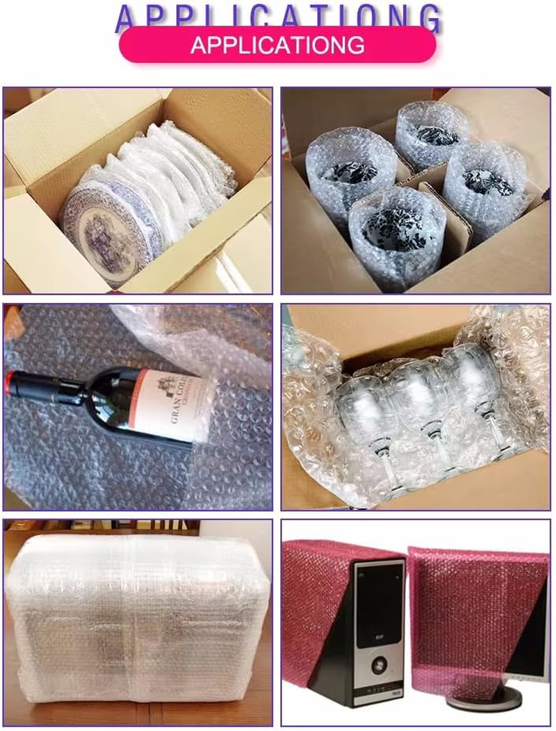 2-Pack Bubble Cushioning Wrap, 10 Inch X 60 Feet Total, Moving Supplies, Small Bubble Cushioning Protective Roll for Moving Shipping Packaging