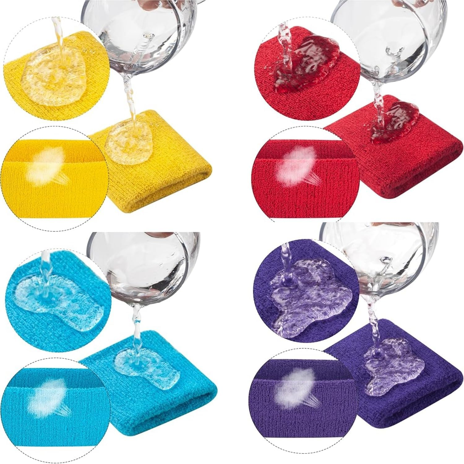 Shoyisenka 8 Sets of 80S Neon Sports Headband and Wrist Guard Sets - Unisex Fitness Headband and Sweat Band (8 Colors, Retro Style) image number 3