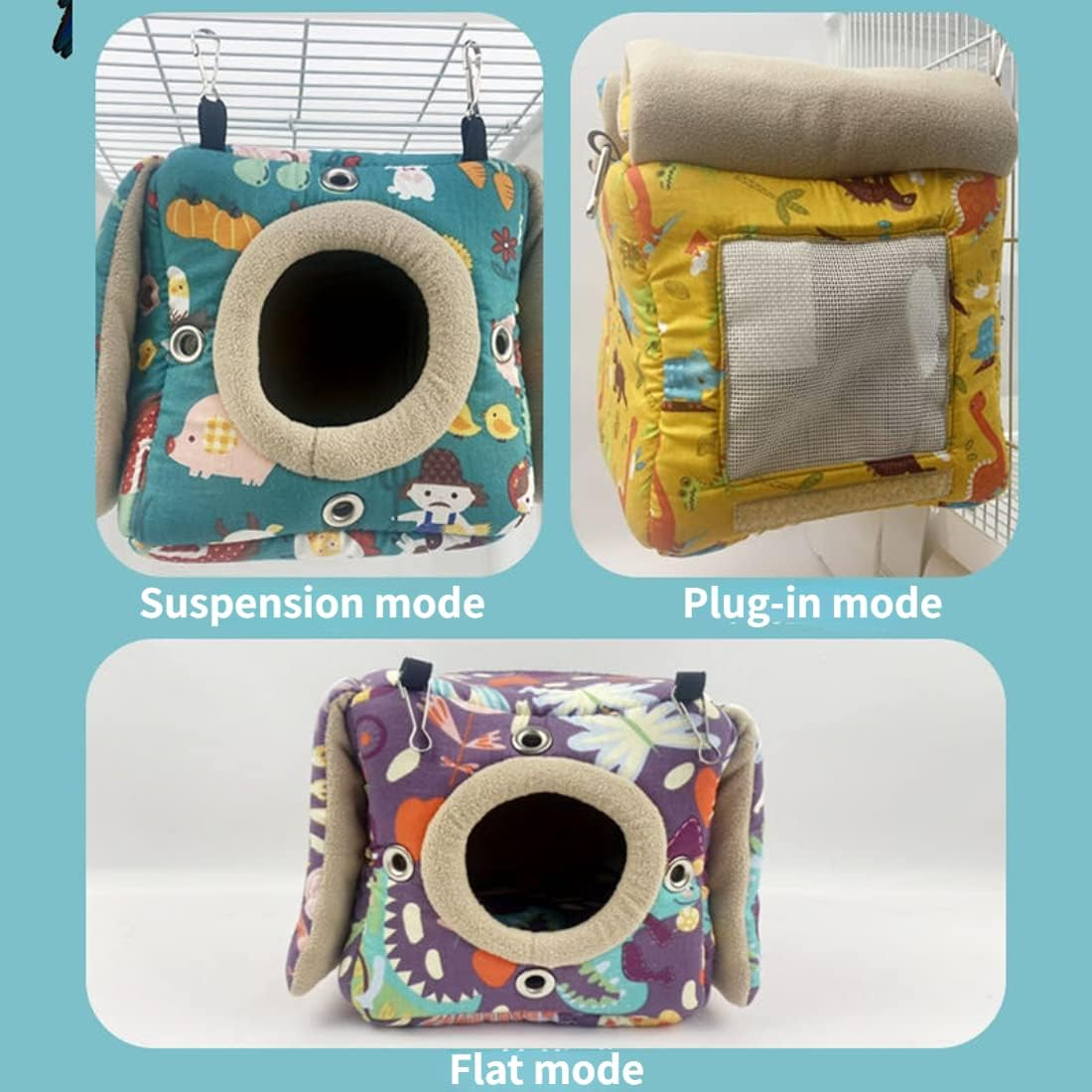 Large Winter Warm Bird Nest House, Bird Bed for Cage, Parrot Nest Snuggle Shed Hut for Four Seasons, Easy to Install for Quaker Lovebirds (Yellow,Small) image number 5