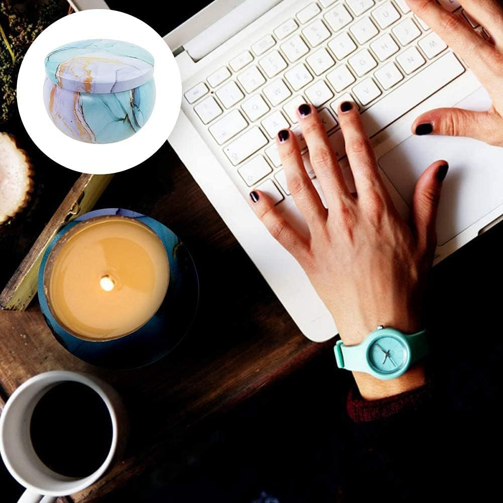 RESFNSE 8Pcs Candle Tins for Candle Making Kit Empty Metal Candle Tin with Lids Storage Tins Reusable for Tea Candy Spices Gifts image number 2