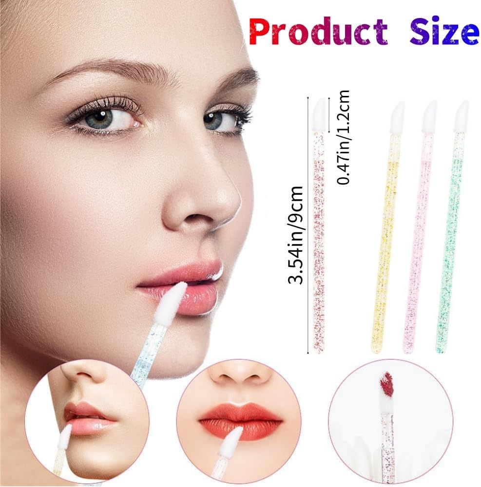 500Pcs Glitter Crystal Lip Brush,Crystal Lip Brushes Tool Kits Lip Gloss Applicators Lipstick Gloss Wands （Multicolour） image number 6