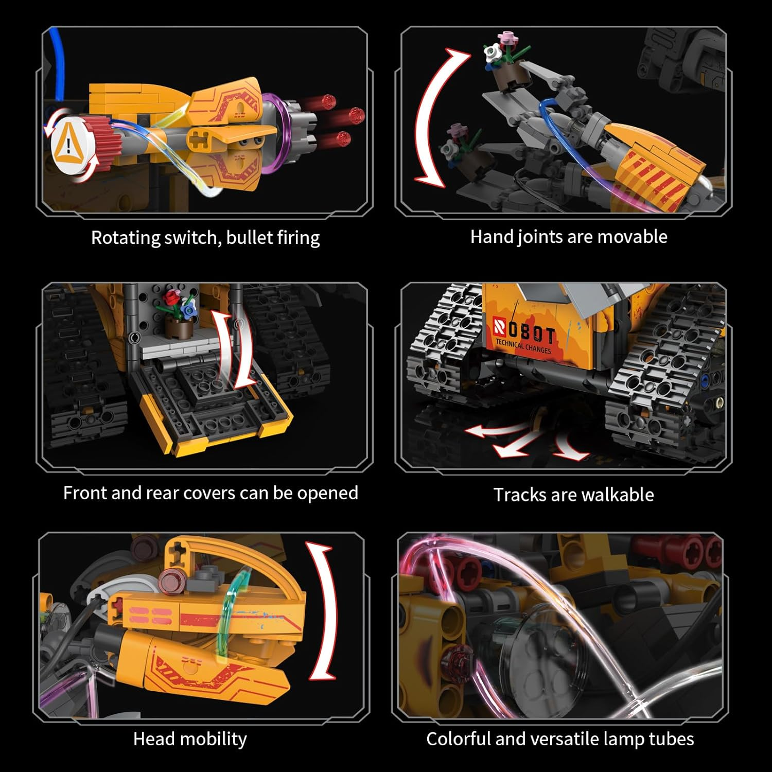 488Pcs 5 In1 Robot Building Kit with Remote Control, Technic Coding Robotic Toys for Kids, Buildable Models with 488 Pieces, STEM Gifts for Boys Age 8-13, image number 3