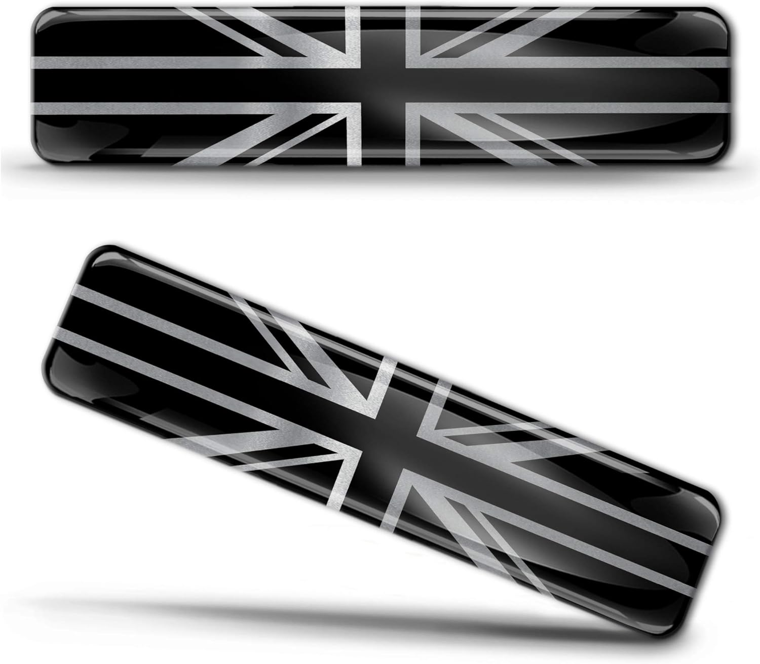 2 X 3D Domed Silicone Silver Stickers Decals UK United Kingdom Union Jack National Great Britain England Flag Car Motorcycle Helmet F 127 image number 3